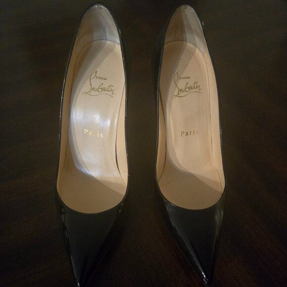 Christian Louboutin Shoes - Christian Louboutin Decollete Size 36 100mm Black Patent Heels